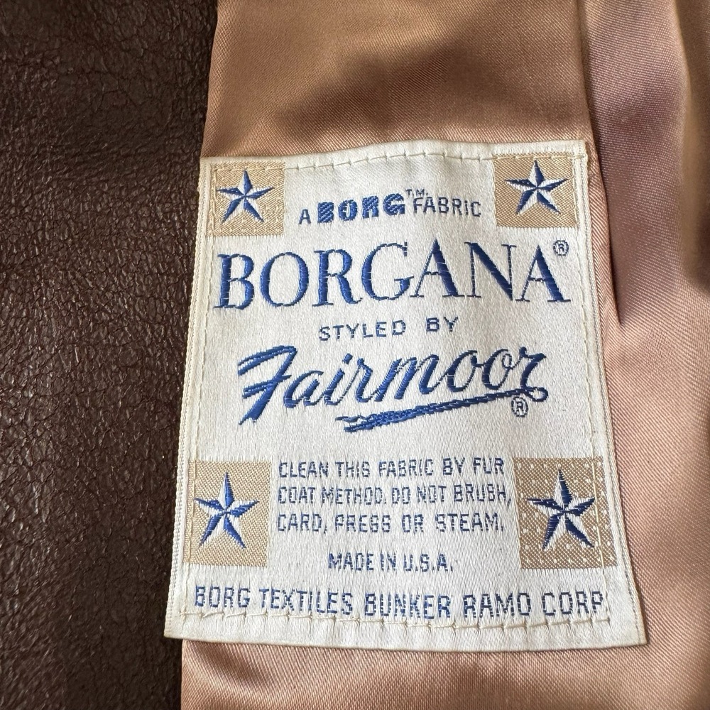 Borgana Fairmoor Vintage Faux Fur Faux Suede Belted Coat Small Mob Wife Gangster - Picture 4 of 13